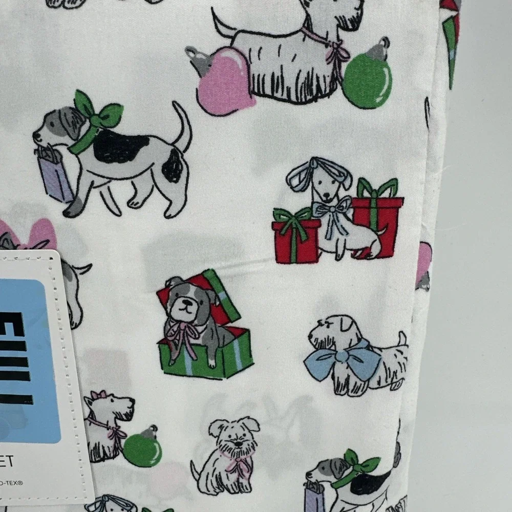 CYNTHIA ROWLEY Christmas‎ Queen SHEET SET Dogs Puppies MICROFIBER NEW!!!